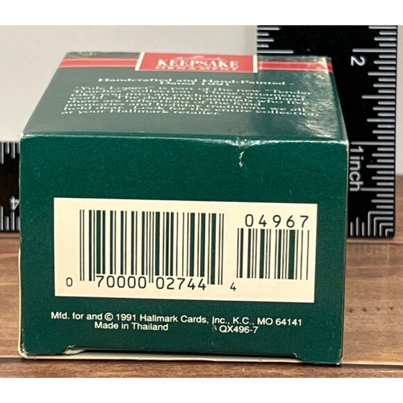 1991 HALLMARK KEEPSAKE ORNAMENT QX496-7 YULE LOGGER BEAVER - Picture 3 of 6